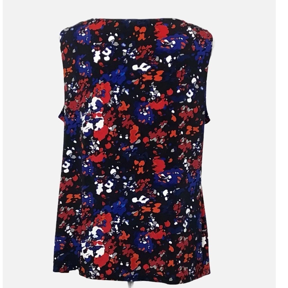 George-  Women's multi color drape neck sleeveless blouse Size Small - Picture 3 of 10